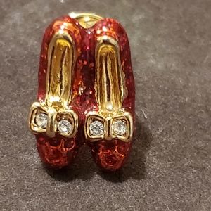 Ruby Red slipper pin tac lapel Wizard of Oz shoes